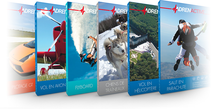 gamme de plus de 70 coffrets cadeaux adrénaline et à sensations